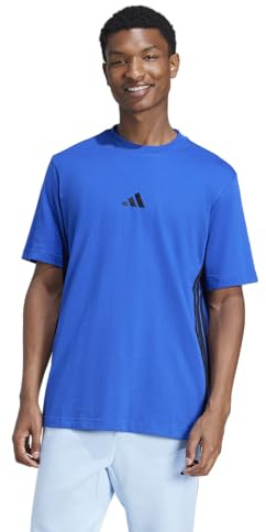 adidas Men's Essential Three Stripes Single Jersey TEE, Team Royal Blue/Black, XS