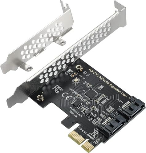 YABOANG Tarjeta Controladora PCI Express a SATA 3.0-2 Puertos SATA III 6 Gbps, Ampliación PCI-E (1x 4X 8X 16x) - Compatible con Windows 10/7/8/XP/Vista/Linux