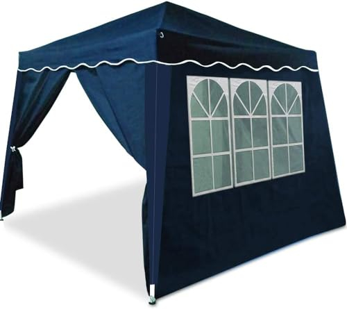 CASARIA® Capri 3x3m Pop-Up Gazebo with 2x Side Panels | UV50+ Sun Protection | Waterproof Foldable 3 Metre Pavilion | Folding Festival Canopy Tent | Includes Carrying Bag | Blue