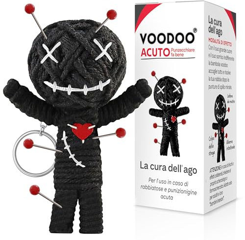 GLÜCKSGUT® Bambola Voodoo con Aghi | Scatola Regalo e Istruzioni | Alto 7,5 cm | Medicamento Scherzoso | Regalo da Ufficio per Colleghi, Colleghe, Capo | Antistress | Addio