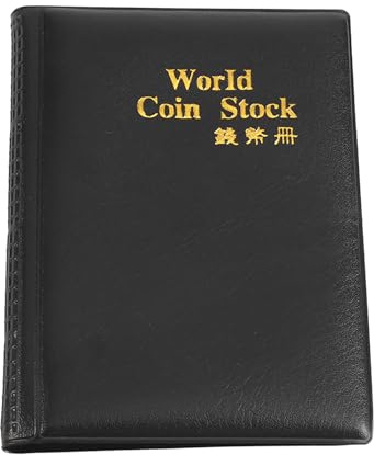 Gsycle 120 Pochettes 10 Pages Livre de Collection de Timbres, Livre de Collection Quart de Livre, Dossier de Rangement, Album de Collecte d'argent, Livre pour collectionneur (Black)