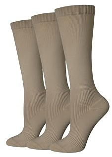 Amazon Essentials Calcetines de Compresión no Médica Graduados a la Altura de la Rodilla Mujer, Beige Pálido, 36-39.5