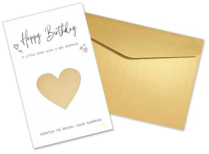 Birthday Surprise Scratch Card Reveal Personalised Scratch Card with Envelopes Scratch Cards with Scratch off Stickers Scratch to Reveal Surprise Gift Novelty Birthday Wish Greeting Card for Men Women