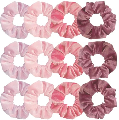 GGUFAY 12 Pezzi Scrunchies per Capelli,Morbidi Elastici per Capelli Fasce,Elastici per Capelli in Chiffon Multicolori Crunchies, Corde Fasce per Capelli da Donna/Bambina Accessori(Colore Femminile)
