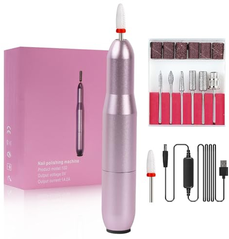 Fresa per unghie, set professionale per manicure e pedicure, 20000 giri/min, lima elettrica con velocità regolabile, fresa per unghie in gel e acrilico, modellatura unghie, rimozione di calli