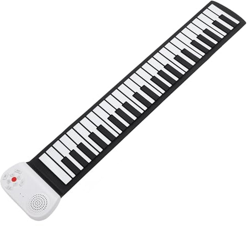 Fockety Roll Up per , Piano Elettrico A 49 Tasti Ricaricabile Elettrico A Manoforte con Tastiera Arrotolabile Suono Realistico Elettronico per (#1)