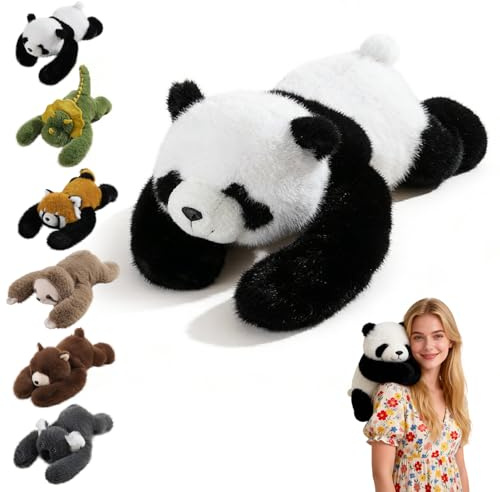 Weighted Panda Plush Teddy, Soft Stuffed Animal Plushies, Cuddly Toy for Comfort & Relaxation, Pookie the Panda Weighted Animals for Adults, Hugging Companion for Anxiety Relief & Sleep Support（45cm）
