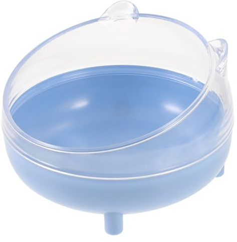 Veemoon Boîte de Bain Sable pour Hamster Bleu Plastique Semi-Transparent, Taille Moyenne, Maison de Sable pour Petits Animaux, Contenant Bain pour Stress et Hygiène, Couleur