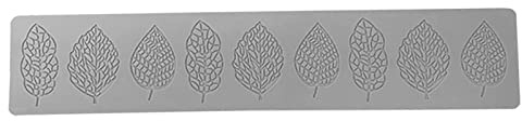 Moldes de hojas huecas, molde de Fondant de 9 cavidades, herramienta para hornear encaje, almohadilla volteadora de azúcar, moldes de silicona para Chocolate para decoración de pasteles