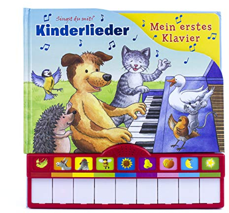 Kinderlieder, Mein erstes Klavier: Kinderbuch mit Klaviertastatur - Vor- und Nachspielfunktion, Pappbilderbuch