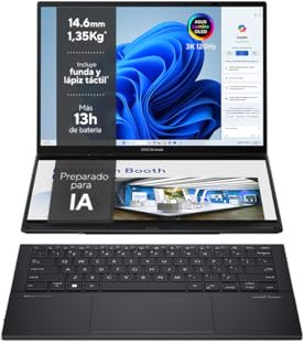 ASUS ZenBook OLED UX8406MA-PZ255W - Ordenador Portátil 14 3K 120Hz (Intel Core Ultra 9 185H, 32GB RAM, 1TB SSD, ARC Graphics, Windows 11 Home) Gris Tintero - Teclado QWERTY español