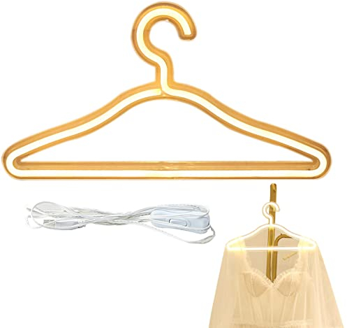 Bexdug Leuchtreklame Kleiderbügel, Kreativer Neonlicht-Aufhänger, Einfach zu steuern, romantische Heimdekoration, Kleiderbügel für Hosen, Schals, Hemden