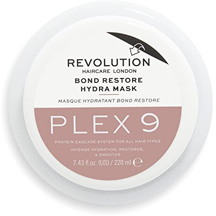 Revolution Haircare Haarmaske für geschädigtes & trockenes Haar, Plex 9 Bond Restore Hydra Mask, Intensiv feuchtigkeitsspendende & nährende Formel, 250ml