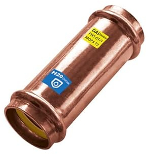 Sanpro Pressfitting Kupfer Kupplung - Muffe - Schiebemuffe, Größe V 22 (Kupfer Gas Wasser Trinkwasser Heizung Sanitär Fittings Fitting Kupferleitung)