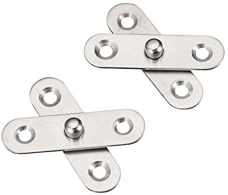 Lot de 8 charnières de porte pivotantes à 360° en acier inoxydable 57 mm x 16 mm