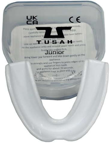 TUSAH Boil & Bite Mouth Guard Gum Shield for Kids/Adults Mouldable Mouthguard Gumshield with Case for Boxing, MMA, Rugby, Martial Arts, Judo, Karate, Hockey (Adult 12+ Yrs, White)