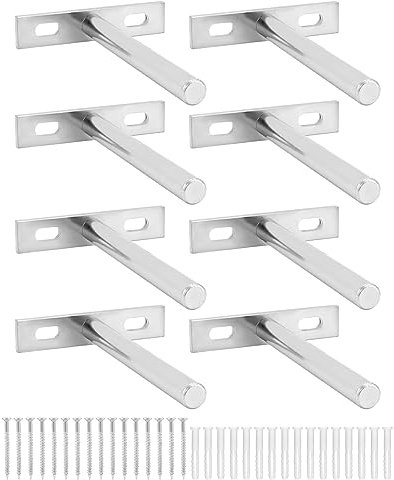 QWORK® 8 Pièces Fixation Étagères Murale Invisible - 100mm - Supports Étagères Flottante en Fer Solide