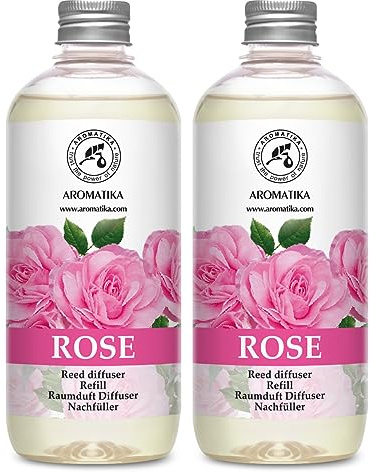 Reed Diffuser Refill Set Rose 2х500ml - Aroma Refill for Reed Diffuser - Home Fragrance Diffuser - Air Freshener - Aromatherapy - Floral Fragrance - Air diffuser