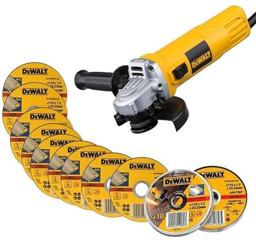 Dewalt DWE4117 240v Corded 950w Angle Grinder 125mm 5.5 + 10 Thin Discs + Tin