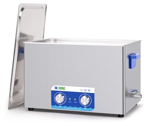 DK SONIC Ultraschallreiniger, 30L 600W Schallreiniger aus Edelstahl mit Heizung und Mechanischem Timer, Ultraschallreinigungsgerät zum Reinigen von Pistolen, Motoren, Vergasern, Ketten (inkl. Korb)