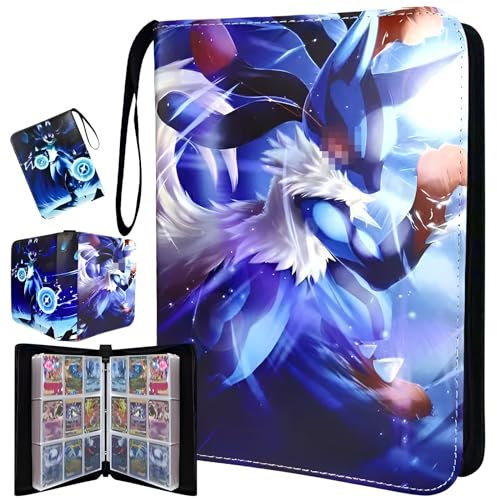 Trading Card Binder 900 Pockets, 9 Pocket Premium Card Album Folder with 50 Double-Sided Removable Sleeves, Zipper Carrying Card Holder Display Storge Case for Kids Adult Birthday Gifts