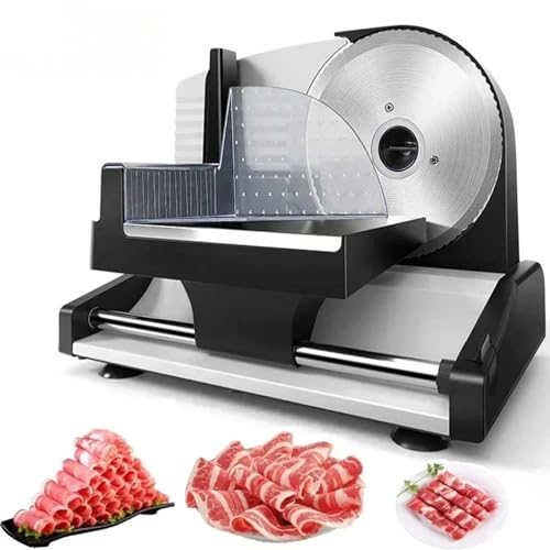 Cortadora De Alimentos Eléctrica De 200 W, Con Interruptor De Seguridad, Hoja De 190 Mm De Diámetro, Ajuste De Espesor De 0-15 Mm, Adecuada Para Queso, Pan, Carne, 200 V