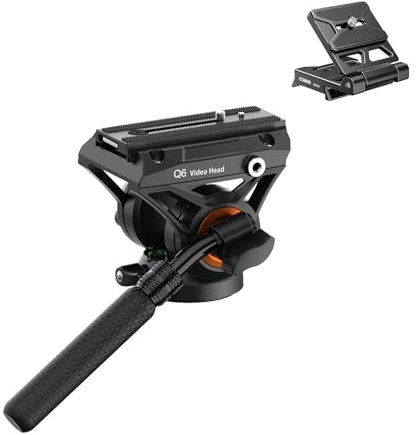 Testa del treppiede panoramica – Testa del treppiede a 360° portata 8 kg Panorama con 2 piastre a sgancio rapido, compatibile con schede a sgancio rapido della serie Manfrotto e Djirs