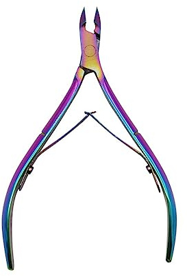Tijeras de cutícula de acero inoxidable para manicura y pedicura, tijeras para piel muerta, color dorado/plateado/arcoíris