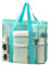 SUBTAVIK Strandtaschen für Damen, große Strandtasche, Netz-Strandtasche mit Tasche, Urlaubsutensilien, Familien-Strandtaschen, wiederverwendbare Einkaufstasche für Reisen, Pool, Fitnessstudio (grün)
