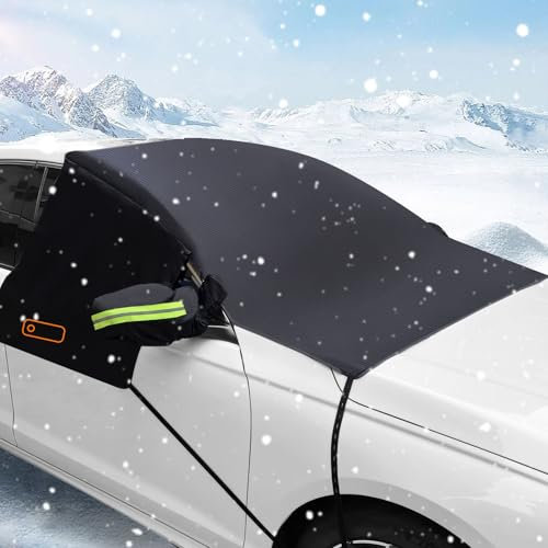 YTACREA Copertura Parabrezza Auto, Oxford Extra Spesso Copri Parabrezza Invernale, Resistente all'Usura e Impermeabile, Resistente alla Neve, Protezione Solare Copertura Parabrezza Auto Inverno