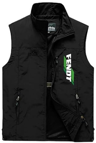 IQQOPVHG Vestes décontractées pour hommes Fe.n_dt Vêtements de travail d'extérieur Veste sans manches Multi-poches Loisirs Pêche Vélo, Noir , XS