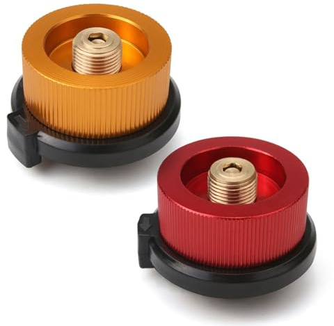 2-Pack Portable Gas Adapter for Camping Butane Canister to Screw Gas Cartridge Converter Lightweight Outdoor Stove Connector for Hiking Picnics BBQs