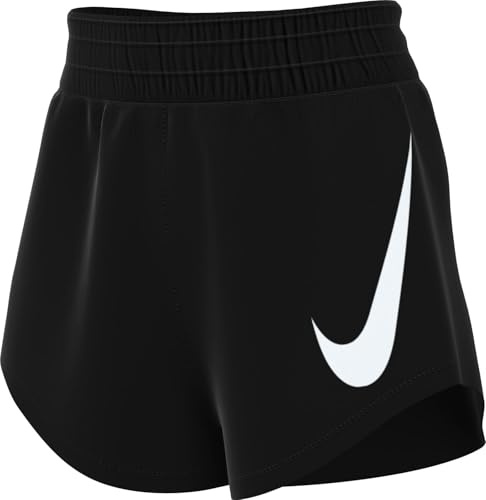 Nike Dri-Fit One Swoosh Lockere Laufshorts Mit Innenslip, Mittelhohem Bund (Ca. 8 cm) Für Damen, Schwarz/Weiß, HV2616-010, S