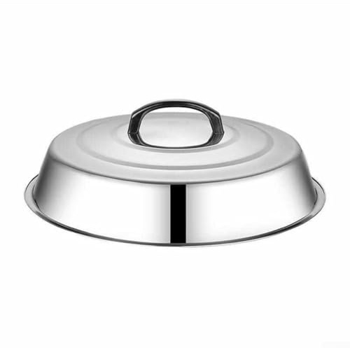 Allthingstore Coperchio per padella, coperchio alto in acciaio inox, coperchio da 32 cm, per pentole da cucina e barbecue all'aperto grigliate da campeggio