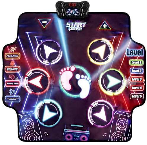 Dreamon Dance Mat Toy for Girls 3+ 6 7 8 Year olds, Dance Mats Presents Gift for Grils, with Wireless Bluetooth & Light-up Arrow, Dance Mat Game Adults Kids Christmas Birthday Gift Age 4 5 6 7 8 9 10