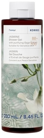 KORRES JASMINE Duschgel med salvia-extrakt, med blommig doft av mild jasmin, dermatologiskt testad, vegan, silikon- och parabenfri, 250 ml