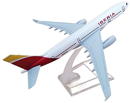 1 400 Apto para Airbus A330 Iberia, Modelo De Avión, Troquel Coleccionable Enchufable con Soporte Plástico Kit de Juego de Pasatiempo