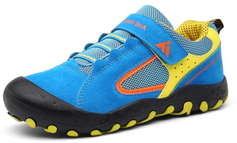 Mishansha Unisex Ligero Zapatillas de Deporte para Niños Niñas Sneakers Transpirable Cómodos Zapatos Casuales, Azul 35
