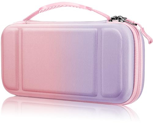 Fintie Carrying Case for Nintendo Switch Lite 2019, [Shockproof] Hard Shell Protective Cover Travel Bag with Game Card & Micro SD Card Slots for Switch Lite Console & Accessories, fantasy ombre, Hard