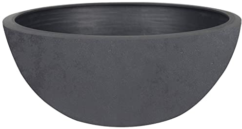 EDA - Vasque Basalt'Up 30 cm - 5,5 L - Décor Imitation Béton - Ø 29,5 x H.12 cm - Gris Anthracite