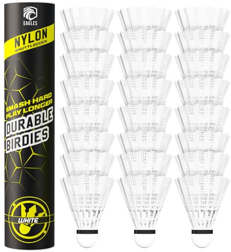 Badminton Birdies Nylon Feather Bedminton Shuttlecocks - Plastic Birdie ball for indoor outdoor Matches Baseball Practice Highly Stable & Durable Set for Beach Racket Games Playground Backyards