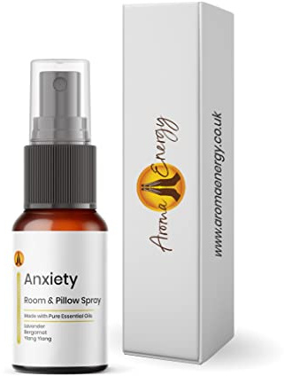 Pillow Spray Mist | Anxiety Essential Oil Blend Bedtime Sleep Mist Spray in Box 10ml | Lavender, Bergamot, Ylang Ylang | Vegan, Made in UK
