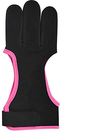 MiOYOOW Bogenschießen Handschuh,Atmungsaktiv Lederhandschuh DREI Finger Schutz Rutschfester Bogenschiessen Schutzhandschuh für Männer Frauen Jugend Anfänger