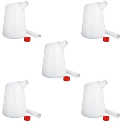 Lot de 5 verres doseur d'huile avec bec verseur flexible avec couvercle pour voiture 2 l