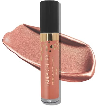 LAURA GELLER Chromatic Water Lip Tint, Holographic Color, Water-Based Formula to Hydrate, Crème Brulee