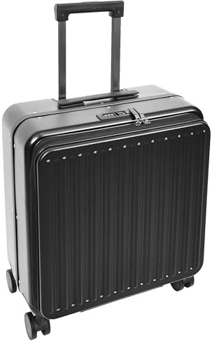 House Of Leather Four Wheeled Pilot Case Hard Shell Lightweight Cabin Bag Maverick (Black)