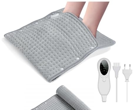 CYFIE 2 IN 1 Fußwärmer & Heizkissen Elektrisch, XXL Wärmekissen Elektrisch 83x43cm, 10 Temperaturstufen, 30-70℃ Schnelle Erwärmung, Heizkissen mit Abschaltautomatik für Füße Rücken Schulter Bauch