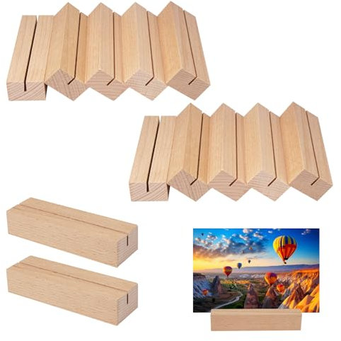 10 Stück Kartenständer Holz,10 x 3 x 2 cm Tischkartenhalter Holz,Menükartenhalter Buchenholz,Postkartenhalter,Holz Kartenhalter,Postkartenhalter,Kartenhalter Tisch für Restaurants,Hochzeiten,Bankette