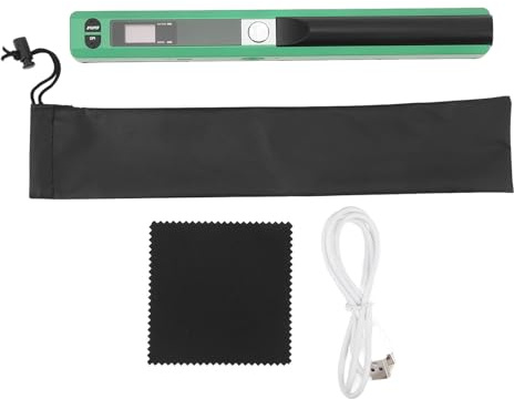 ZenithAur 900 DPI mobil skanner A4 dokumentskanner med flera filformat som stöds för hem och kontor (Grön)
