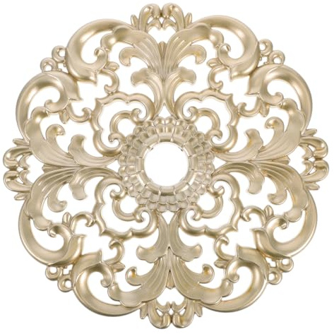 IMIKEYA Medallón De Techo Decorativo De Plástico Estilo Europeo Diseño Flores Aplique Redondo Para Iluminación Interiores y Decoración Hogar